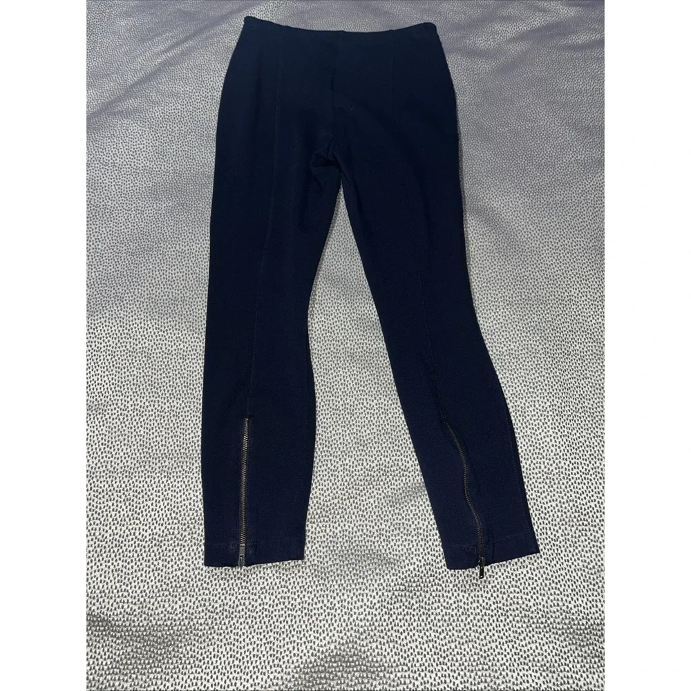 Lysse Mid Rise Legging Navy Stretch Back Ankle Zippers Womens Small - Picture 6 of 6